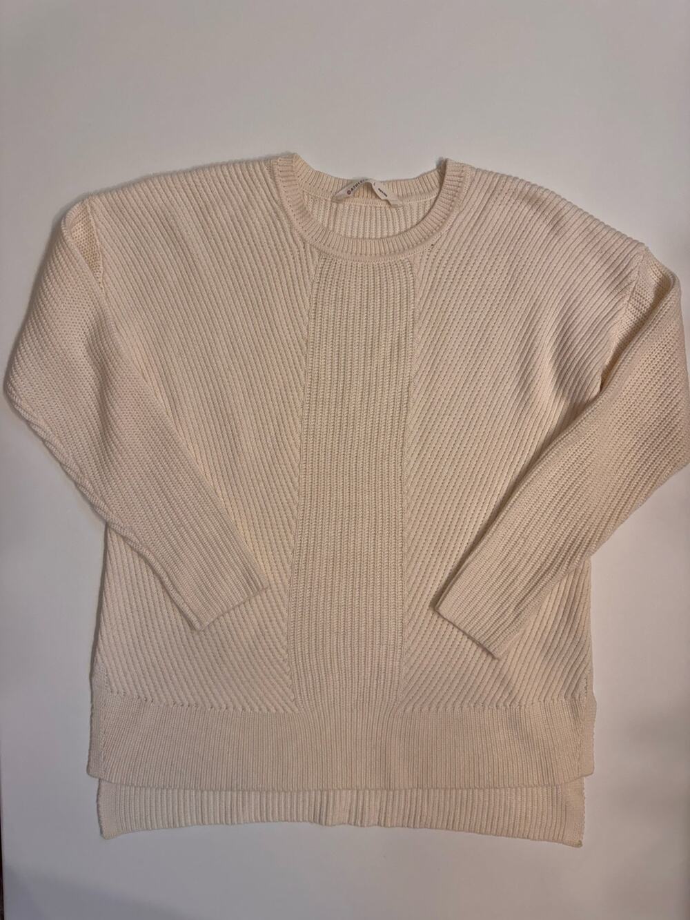 Athleta Women's Merino Wool Blend Tunic Sweater Size L Cream